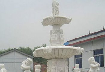聊城汉白玉天使大型喷泉石雕