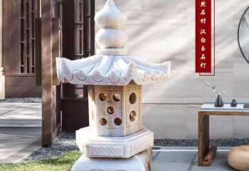 聊城中领雕塑-经典经典汉白玉灯笼园林雕塑
