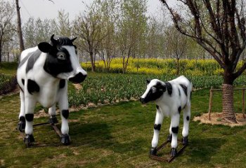 聊城动态奶牛雕塑精细手工制作