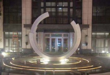 聊城不锈钢半圆环雕塑，装饰空间增添品位