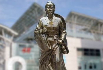 聊城华佗仿铜雕塑，雕刻技艺精湛
