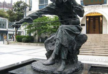 聊城荣耀音乐家，华彦钧拉二胡雕塑-音乐学院园…