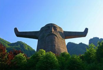 聊城中领雕塑：神农头像雕塑