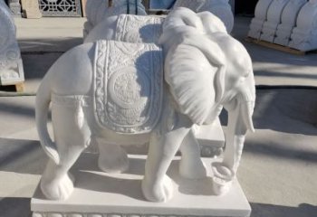 聊城看门石雕大象，精致雕塑工艺的经典之作