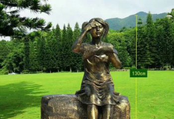 聊城精美的女孩铜雕塑，展现活力与青春