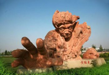 聊城中领雕塑-为抗战英雄黄继光献礼的石雕景观雕塑