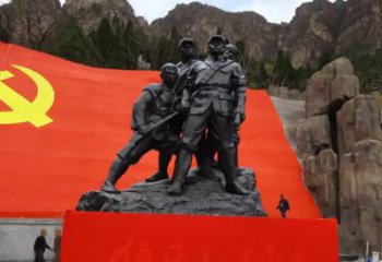 聊城狼牙山五壮士烈士铜雕，永载革命先烈光辉
