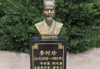 聊城高贵典雅的李时珍肖像铜雕