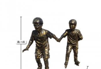 聊城中领雕塑推出的趣味滑冰儿童雕塑一直是客户…