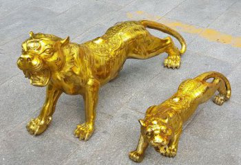 聊城鎏金老虎，铜雕工艺精美