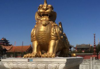 聊城鎏金獬豸铜雕，为您提供精美的景观雕塑