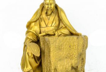 聊城精致细腻的诸葛亮鎏金雕塑