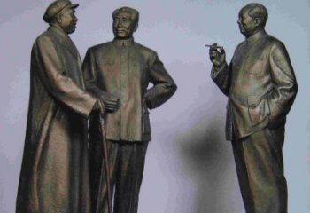 聊城标题:伟人朱德毛主席铜雕——传承毛主席精神