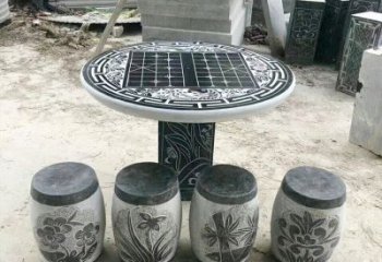 聊城精美梅兰竹菊形石桌凳，无与伦比的艺术美感