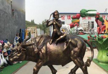 聊城中领雕塑的古典韵味牧童铜雕是一件绝美的雕…