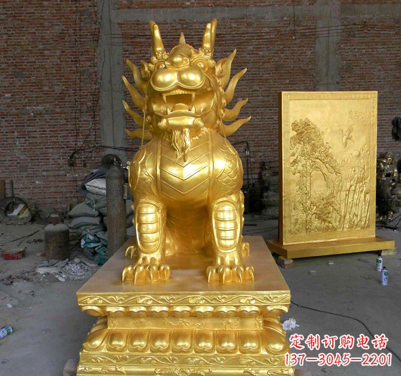 聊城传统雅致,纳福麒麟铜雕精品