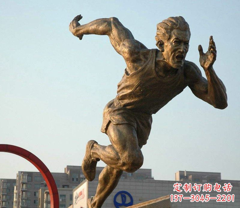 聊城男人跑步运动人物铜雕