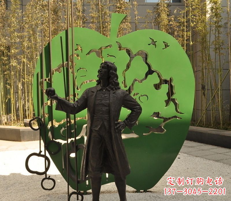 聊城牛顿公园铜雕,艺术品升华人物形象