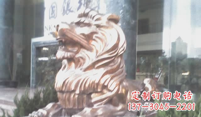 聊城中领雕塑:精致狮子铜雕