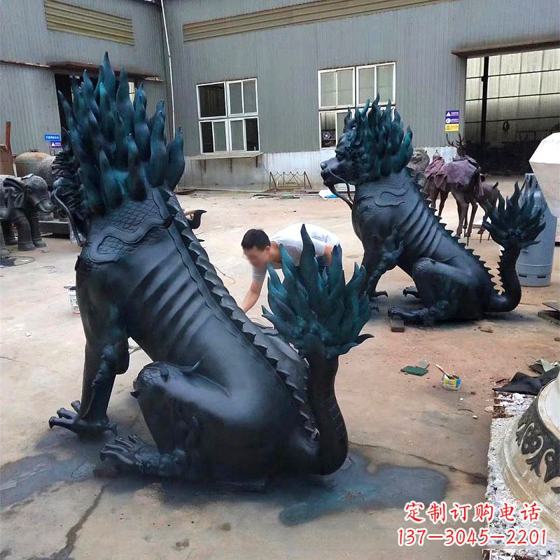 聊城高端麒麟雕塑,定制一流雕塑品质