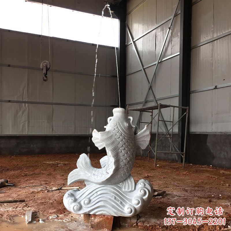 聊城汉白玉石鲤鱼雕塑,让你的梦想成真!