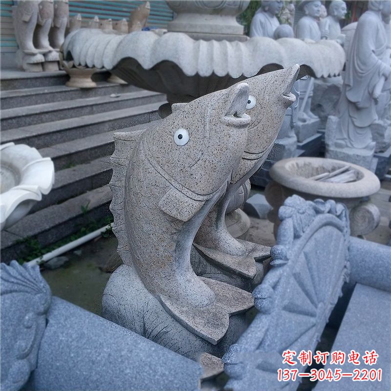 聊城喷水鱼雕塑-园林水景动物喷泉