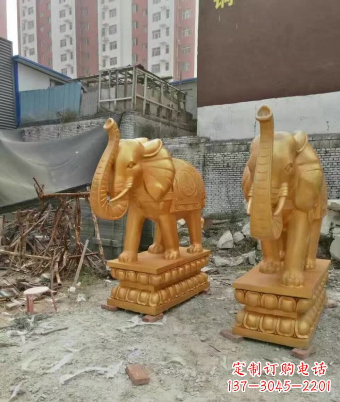 聊城大象雕塑,传递招财福利