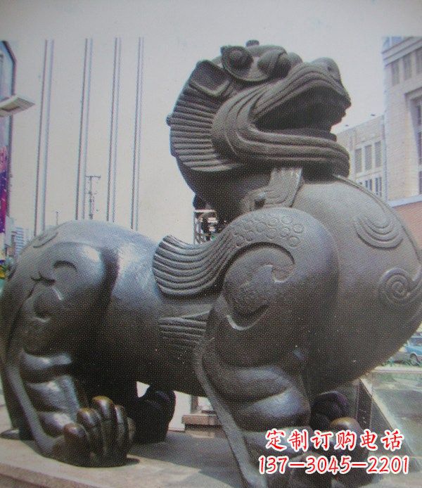 聊城中领雕塑:精致貔貅古代神兽铜雕