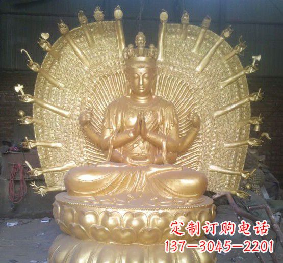 聊城漆金铜雕佛像