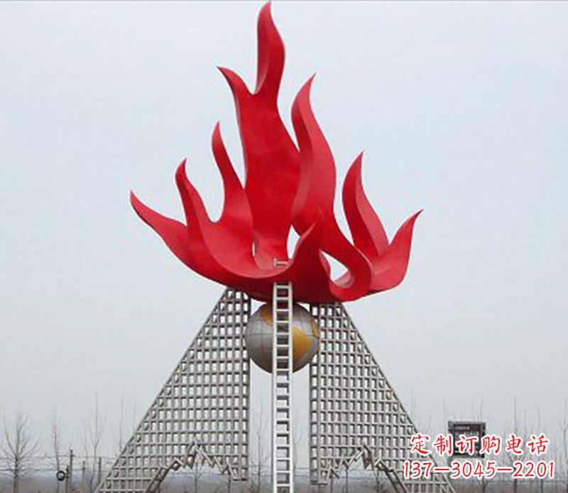 聊城金色火苗-优雅华贵的不锈钢景观雕塑