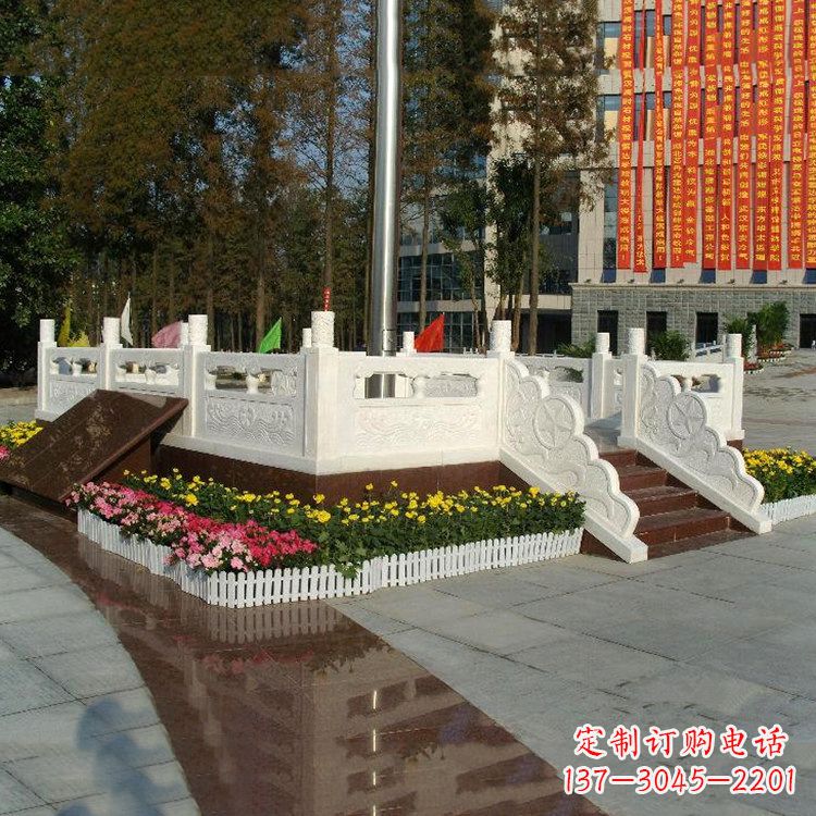 聊城高端定制玉石汉白玉石雕广场升旗台