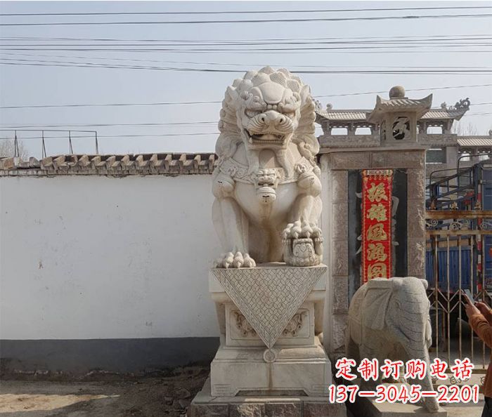 聊城精美大理石狮子石雕