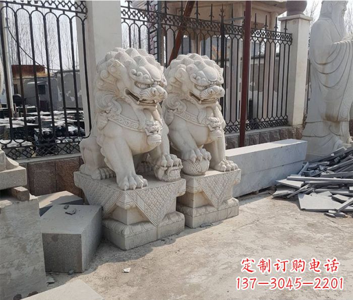 聊城大理石狮子雕塑,充满豪迈气派