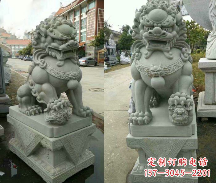 聊城大理石狮子石雕——雕塑定制中的艺术精品