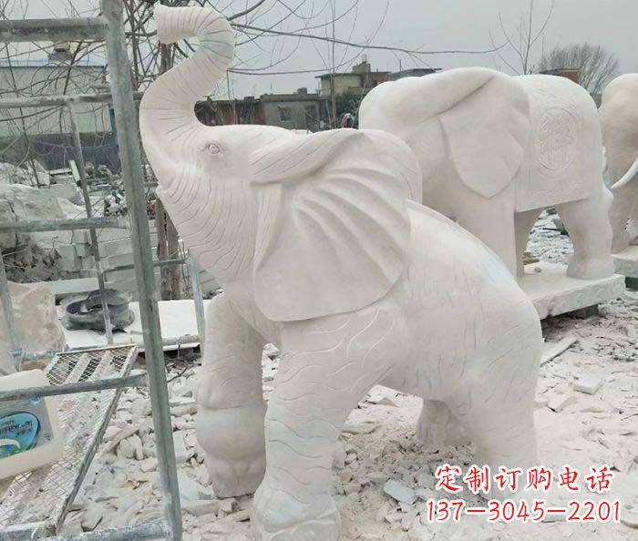 聊城企业景观招财大象石雕