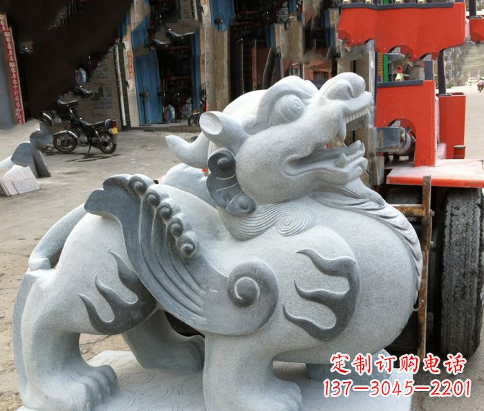 聊城企业景观招财貔貅石雕 (2)