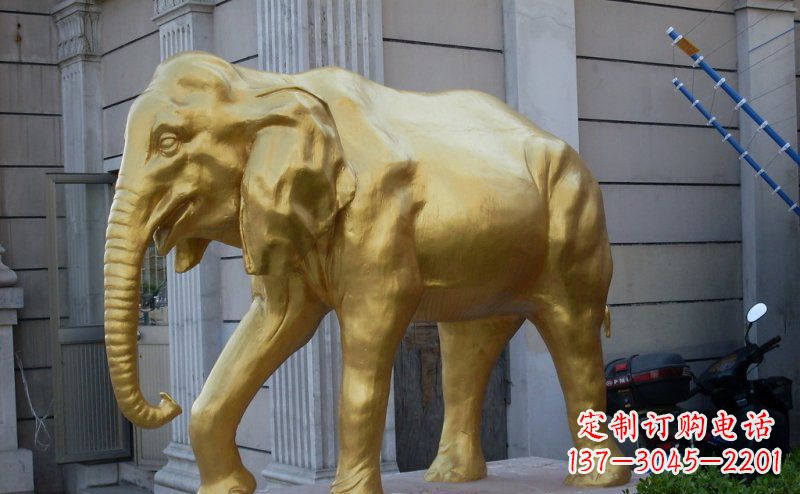 聊城企业门口大象铜雕 (2)