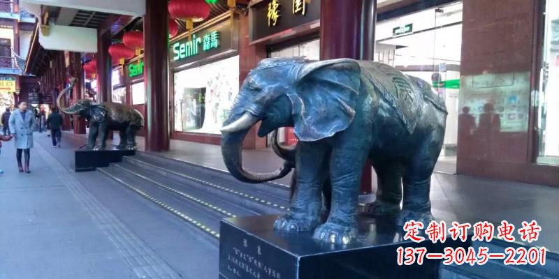 聊城企业门口大象铜雕