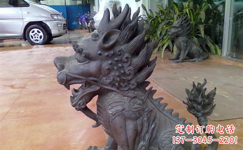 聊城中领雕塑:舍利子之源,麒麟铸铜神兽铜雕