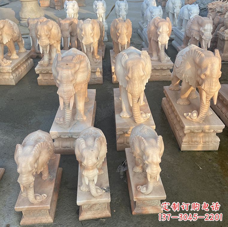 聊城翘鼻大象石雕,传承经典浓烈之美
