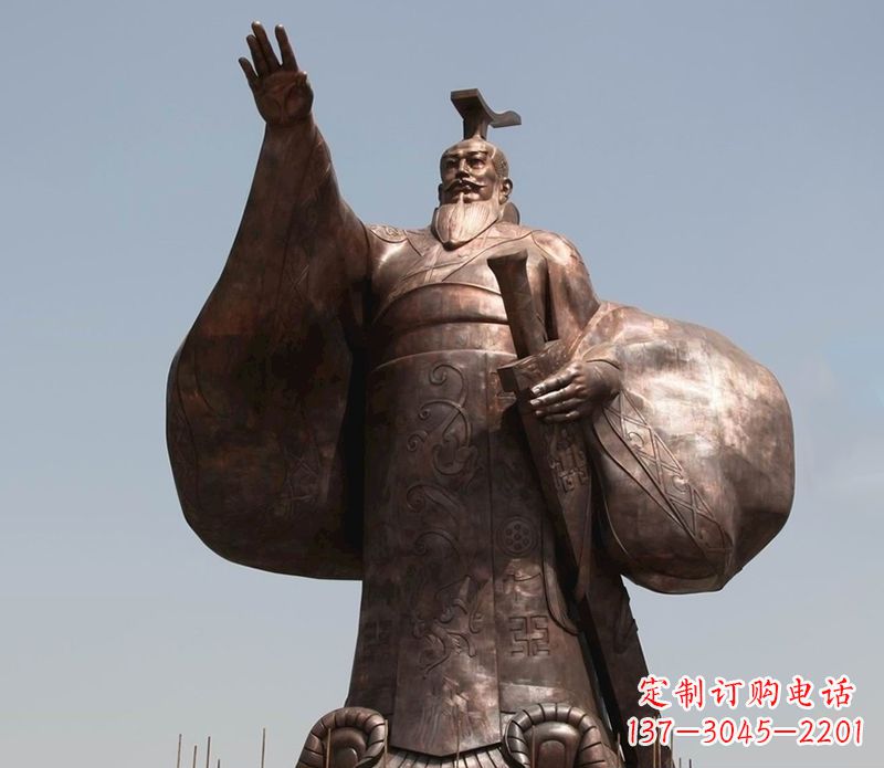 聊城秦始皇铜雕精美塑像,让历史回溯至您身边