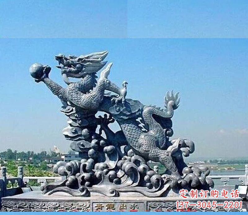 聊城中领雕塑独一无二的青龙出水雕塑