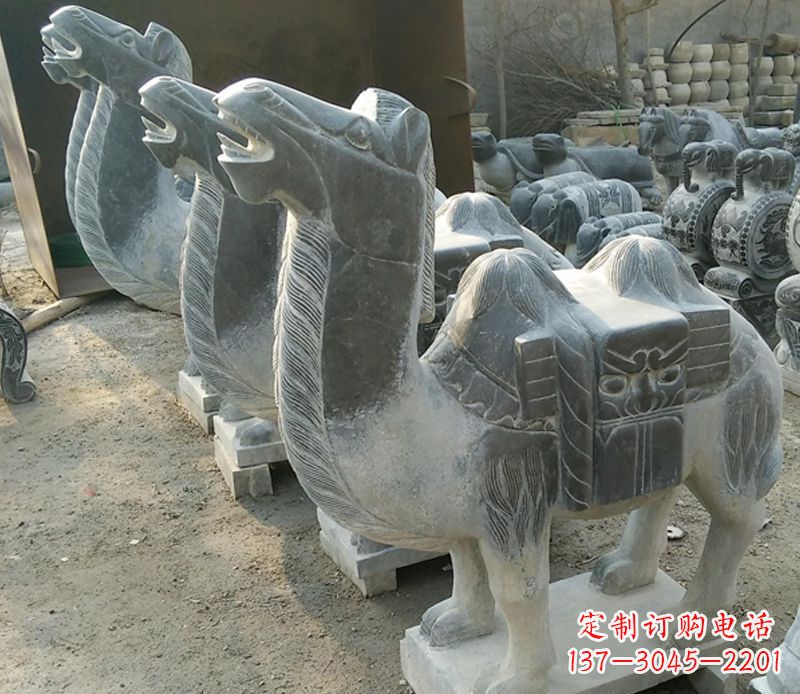聊城青石骆驼雕,把动物活灵活现