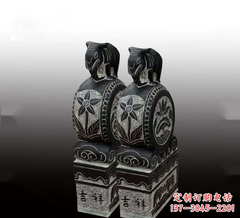 聊城高质感青石仿古大象门墩