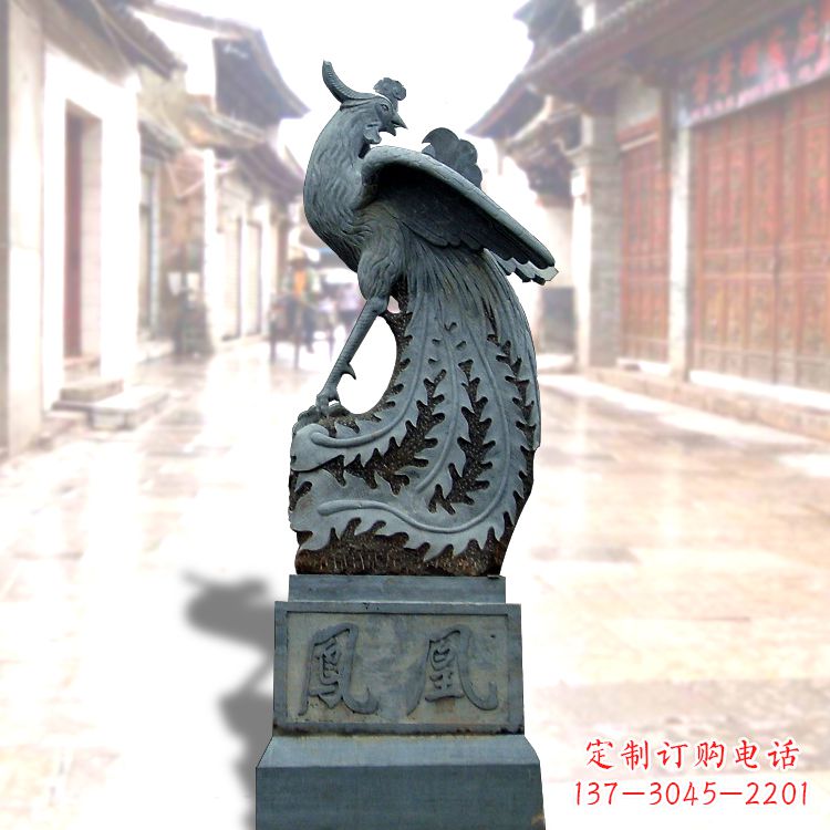 聊城匠心之作——青石仿古凤凰雕塑