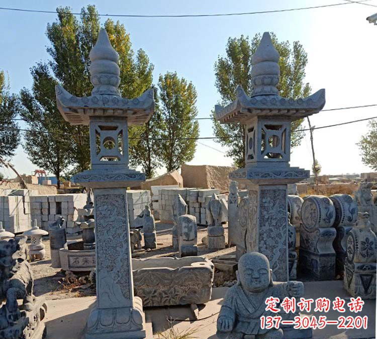 聊城青石仿古石灯雕塑,精美实用