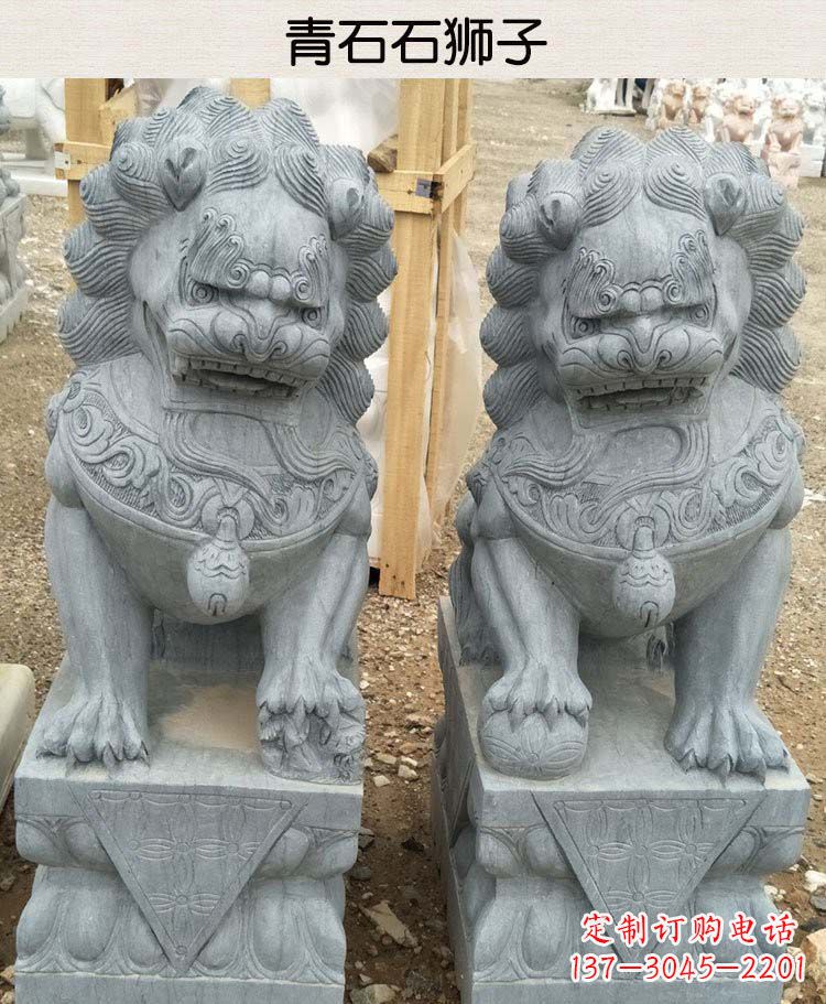 聊城青石雕刻的传统工艺美狮