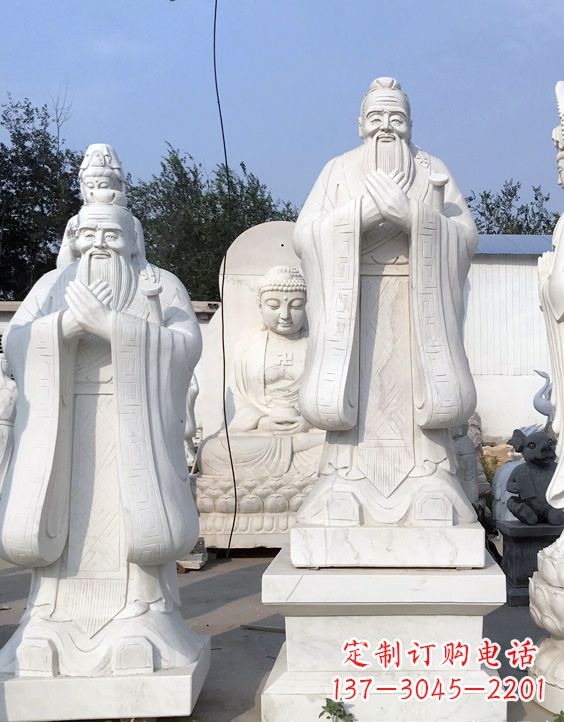 聊城青石孔子雕像