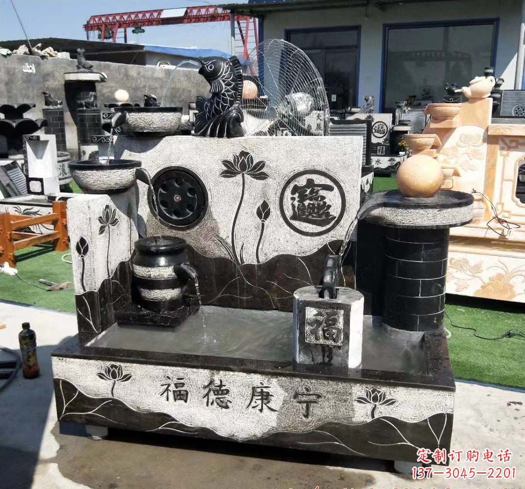 聊城青石水池石雕——美丽水中景观
