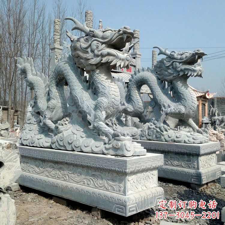 聊城青石龙雕塑(一对)